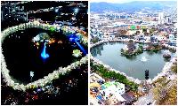 낮과 밤 모두 아름다운 김천 연화지 벚꽃